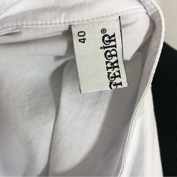 Tekbir Women Blouse Buttons Notched V- Neck Size S Ruffles Long Sleeves =D - Picture 12 of 12